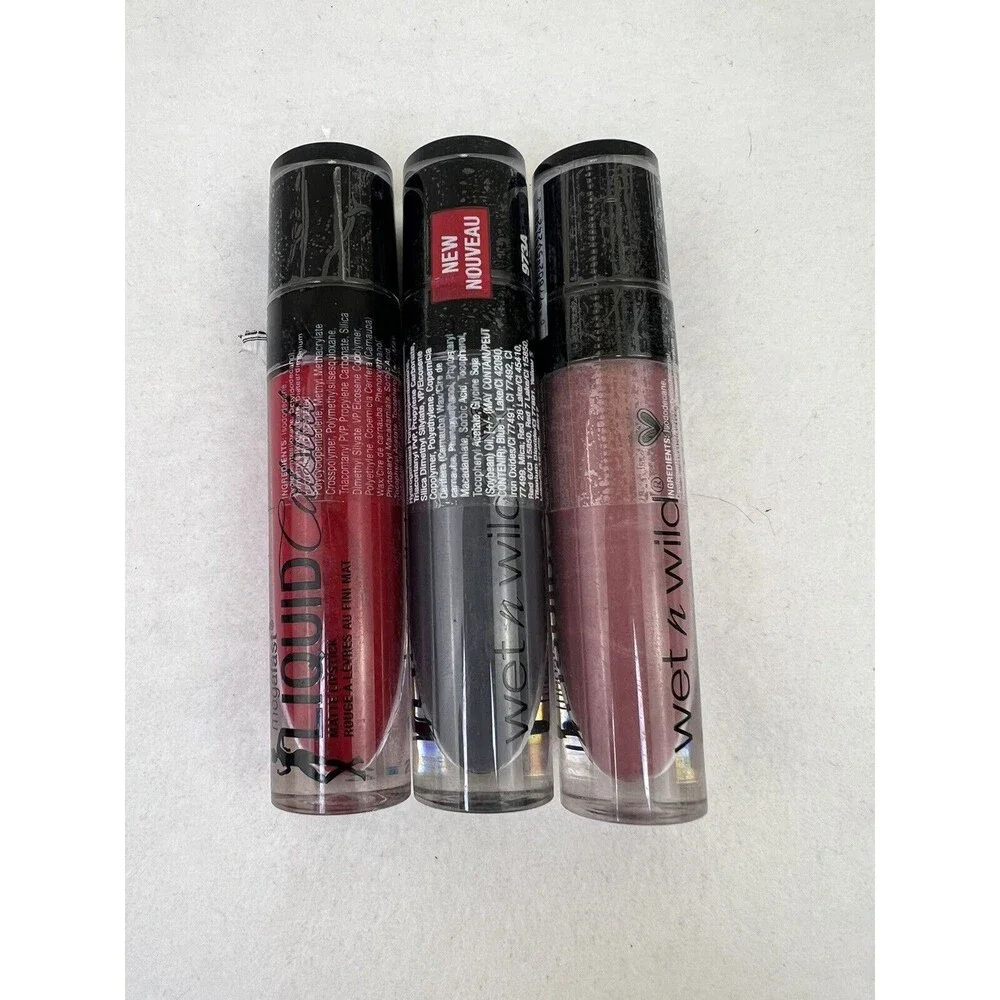 Lot Of 3 wet n wild MegaLast, Liquid Catsuit, Matte Lipstick #930B #973A #924B